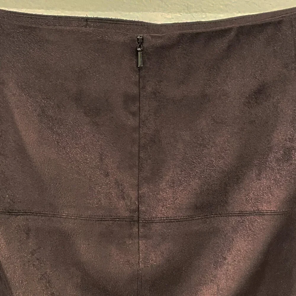 NEW Vintage Yansi Fugel Faux Suede Maxi Skirt Chocolate Brown 16 $180
